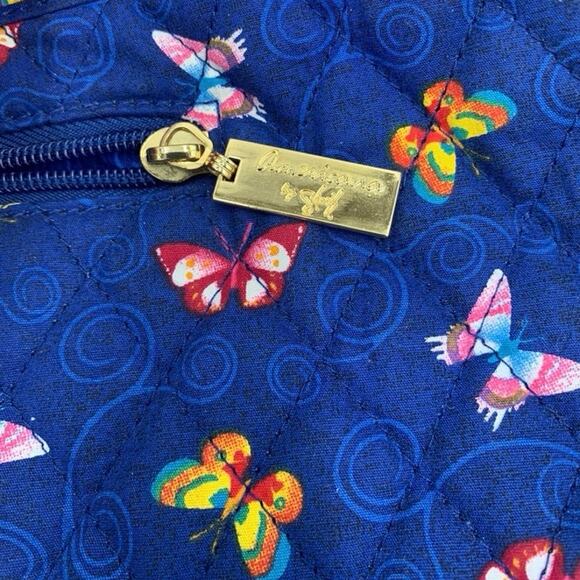 Americana by Sharif Blue Red 
Butterfly Floral Large Quilted 2 Handle
Tote Bag - Picture 2 of 14